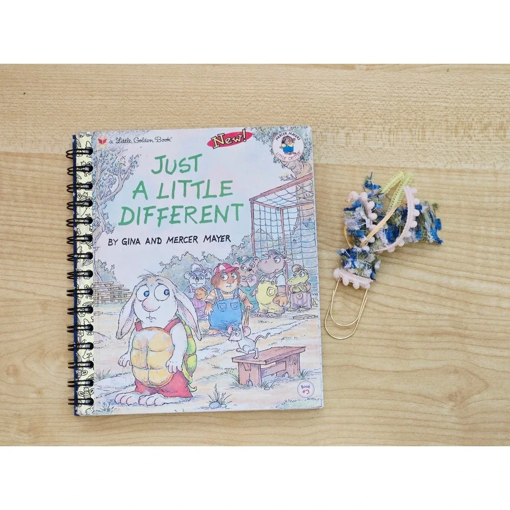 'Just a Little Different' Little Golden Book Upcycled Journal-75+ Pages-Handmade
